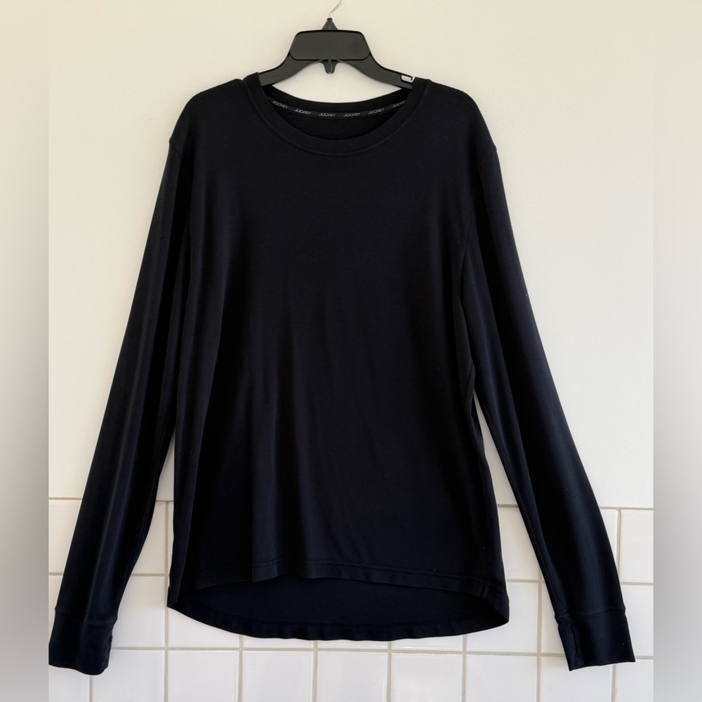 Jockey Men's Black Long Sleeve Tee Crew Neck Large